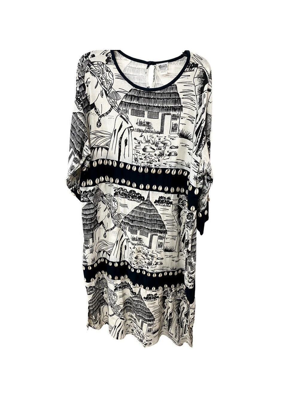 Vintage White/Black Gunit Fashion Dress - Size 1X (EUC)